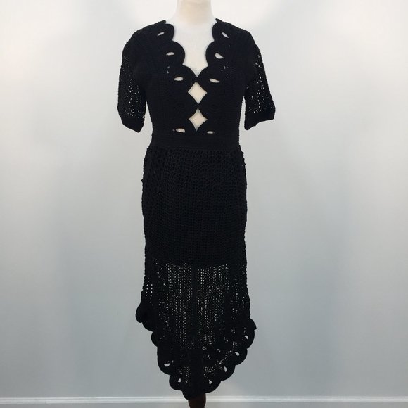 Alice McCall Dresses & Skirts - NWT Alice McCall Black Short Sleeve Crochet Loop Maxi Dress